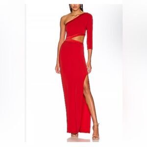 Alice + Olivia Michele One-Shoulder Cut-Out Maxi Dress